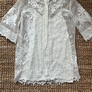 FARM Rio White Lace Swim Coverup